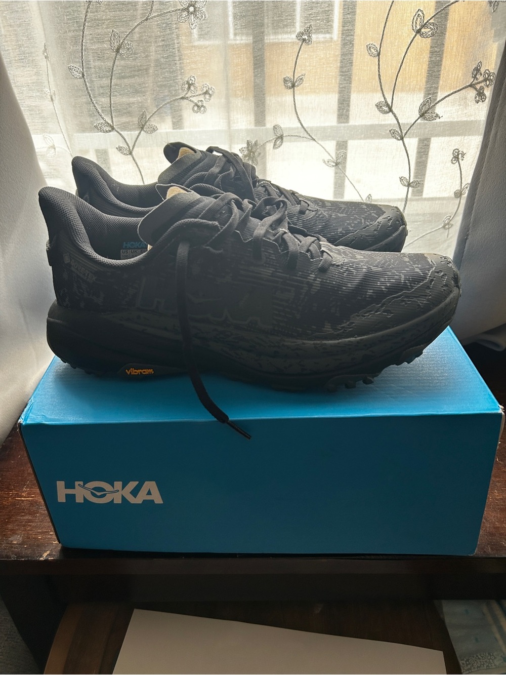 Hoka Speed Goat 6 GTX Black Trail Running Shoes with Vibram Outsole